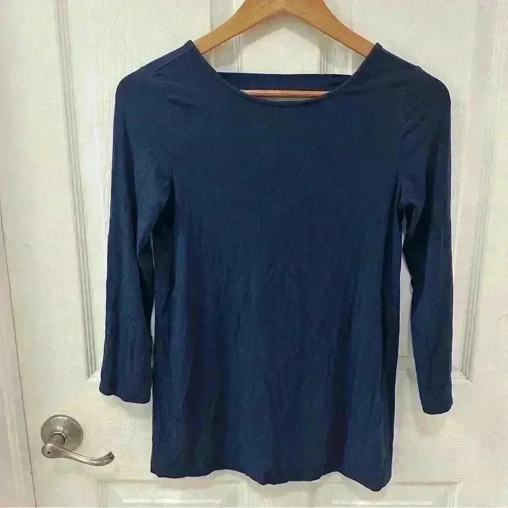 Lilly Pulitzer Navy Blue Three Quarter Sleeve Ladies Lightweight Pullover XS